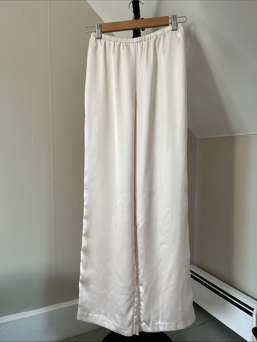 NA-KD x Claire Rose Straight Satin Trousers
